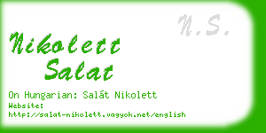 nikolett salat business card