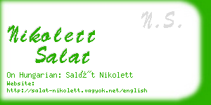 nikolett salat business card